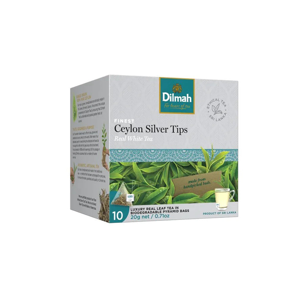Dilmah - Ceylon Silver Tips White Tea - 10 Luxury Leaf Tea Bags