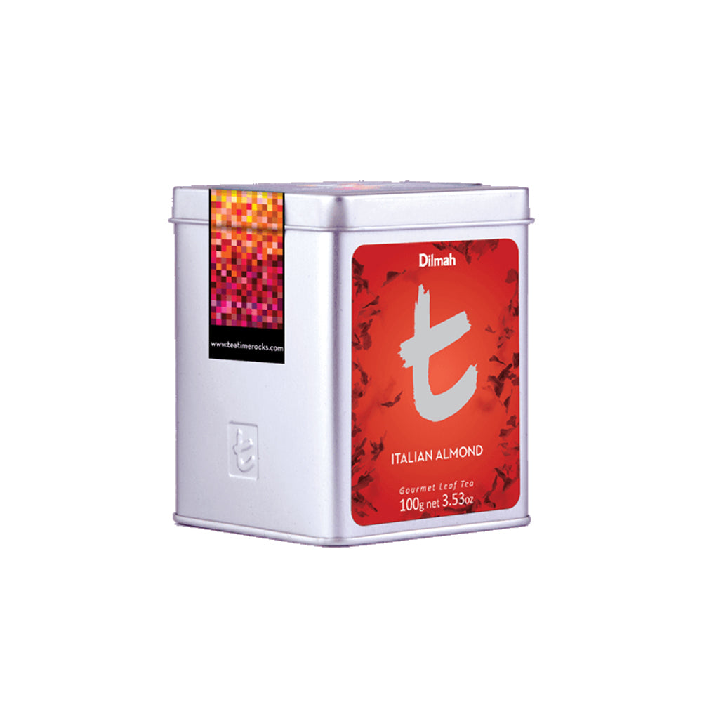 Dilmah - t-Series Italian Almond Tea Tin Caddy - Ceylon Black Tea - 100g Loose Leaf
