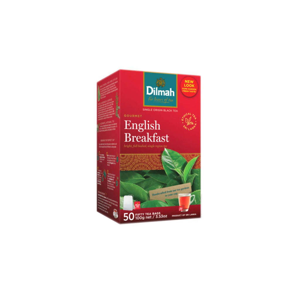 Dilmah - Gourmet English Breakfast Tea - Ceylon Tea - 50 Tea Bags with Tag