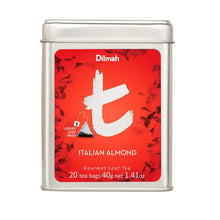 Load image into Gallery viewer, Dilmah - t-Series Italian Almond Tea Tin Caddy - Ceylon Black Tea - 20 Luxury Leaf Tea Bags 40g

